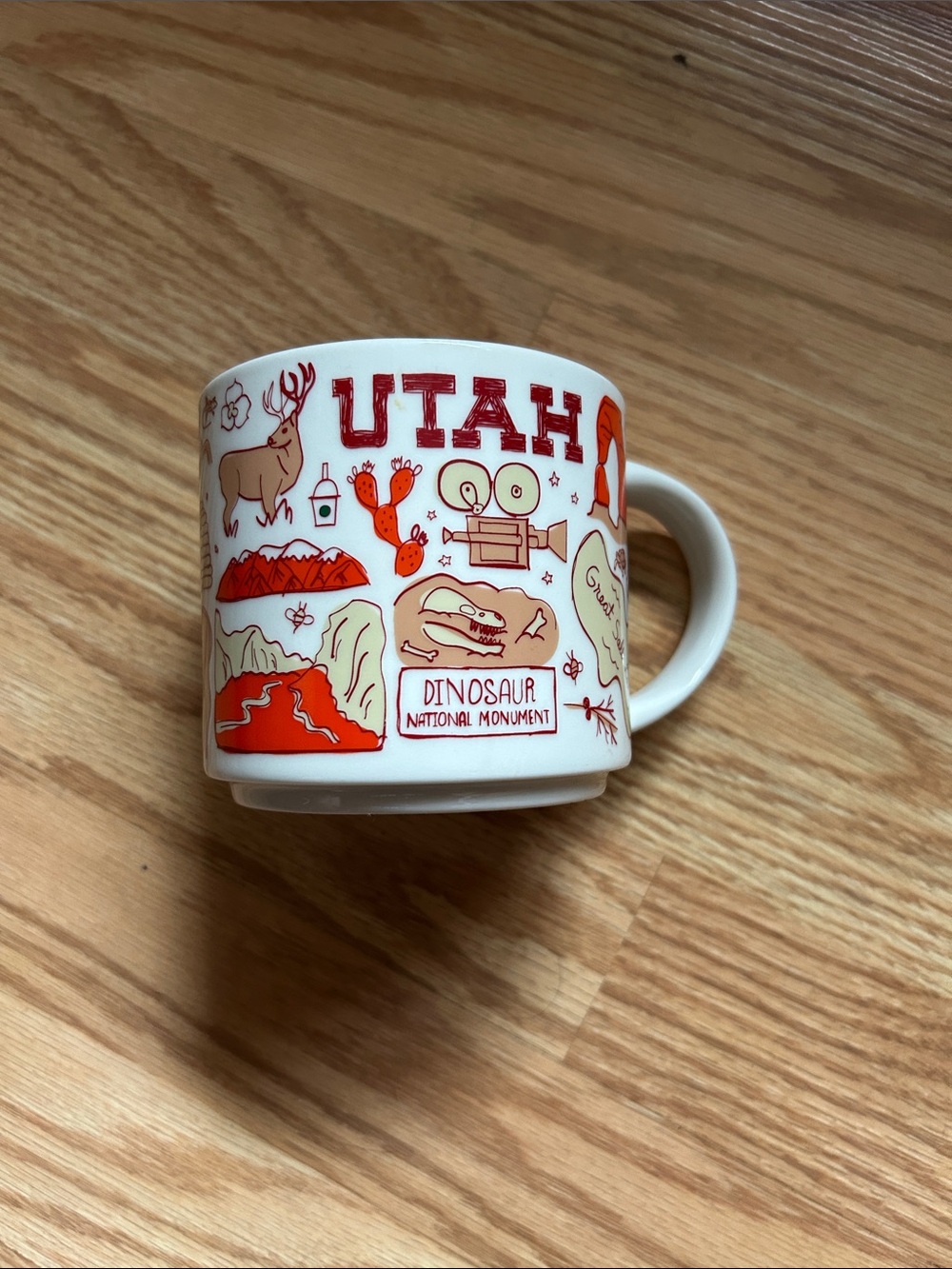 Starbucks Utah Illustrated Mug - White and Orange-Red Graphics